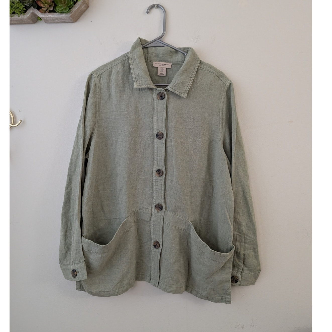 Martha Stewart Collection Linen Blend Shacket Shirt Jacket Martha Stewart Collection Linen Blend Shacket Shirt Jacket